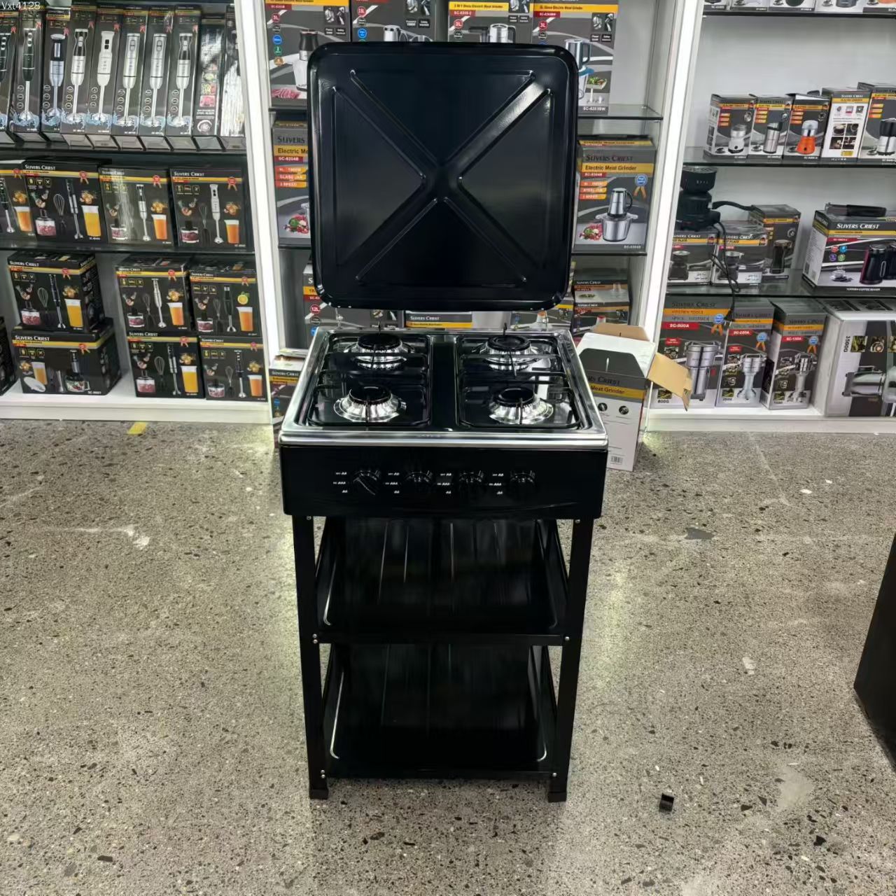 Cuisinière à gaz 4 brûleurs avec support