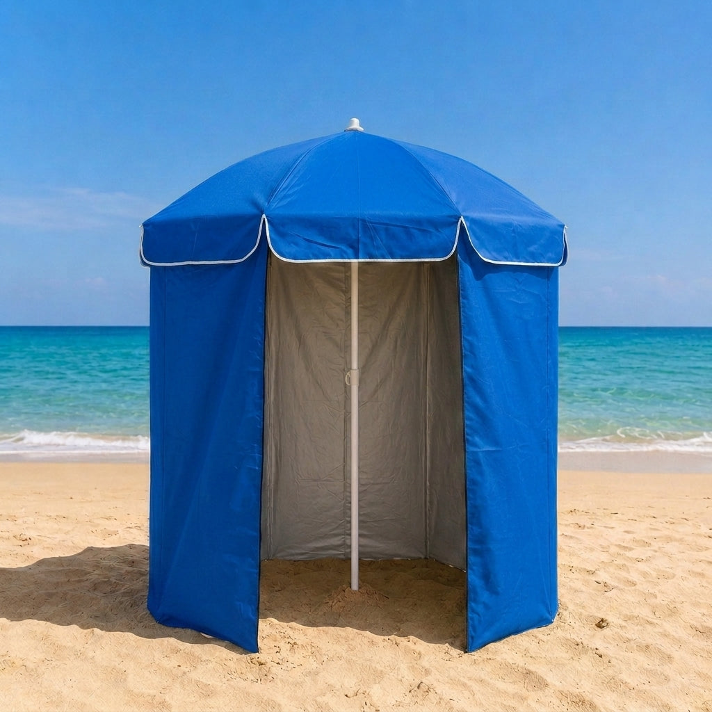 Parasol de plage avec abri intégré