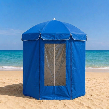 Parasol de plage avec abri intégré