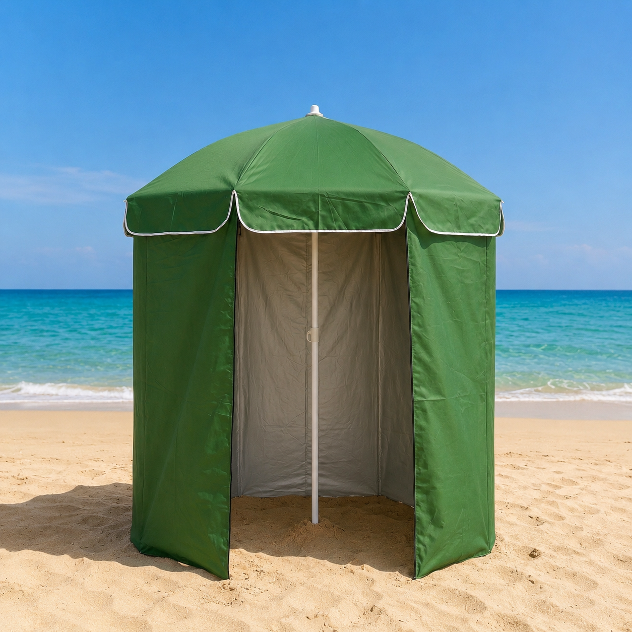 Parasol de plage avec abri intégré