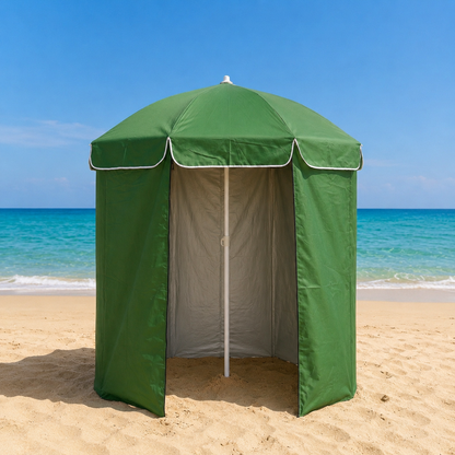 Parasol de plage avec abri intégré