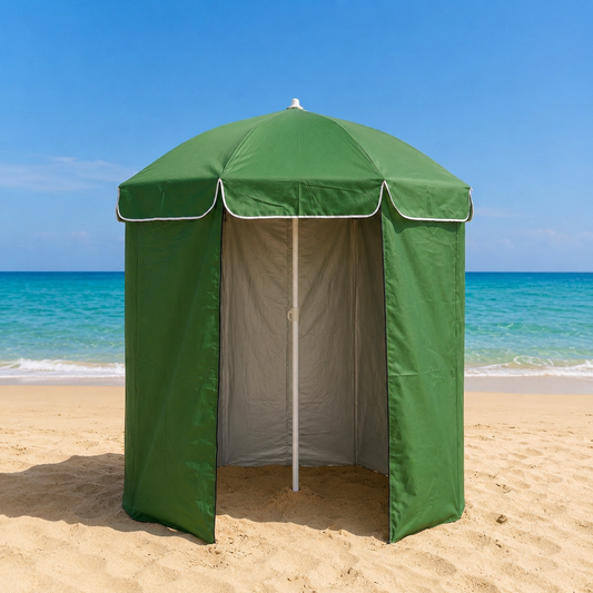 Parasol de plage avec abri intégré