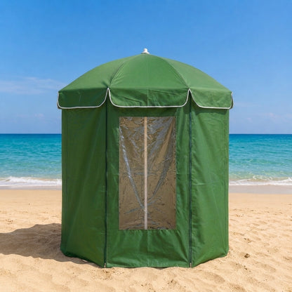 Parasol de plage avec abri intégré